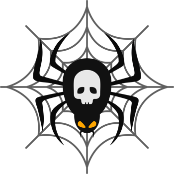 Halloween element illustration with black spider. png
