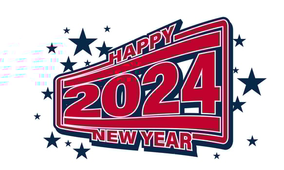 2024 Happy New Year Background Design. vector
