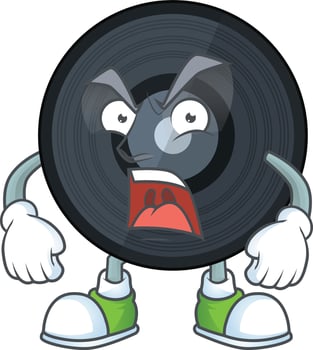 Cartoon character of music viynl disc vector