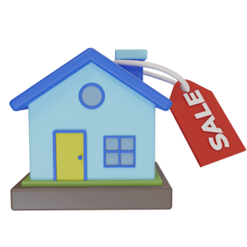 3d rendering. minimalist style cute house icon and sale tag, concept illustration of house for sale png