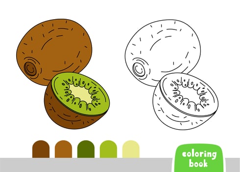 Coloring Book for Kids Kiwi Page for Books Magazines Coloring Vector Illustration