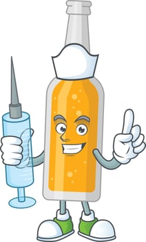 Cartoon character of bottle of beer vector