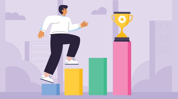 Trendy Career Success vector