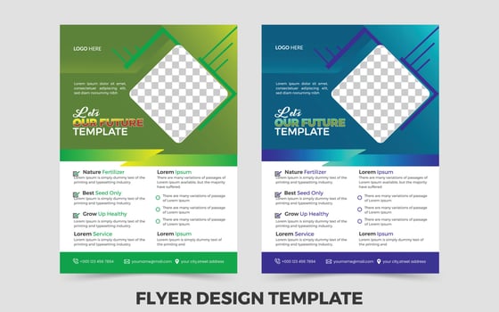 Nature Flyer Template with Mockup vector