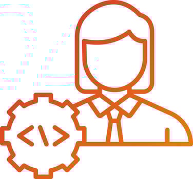 Developer Female Icon Style vector