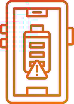 Battery alert Icon Style vector