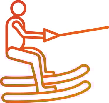 Barefoot Skiing Icon Style vector