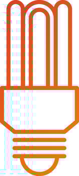 Fluorescent Light Bulb Icon Style vector