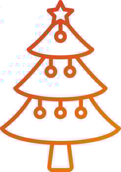 Christmas Tree Icon Style vector