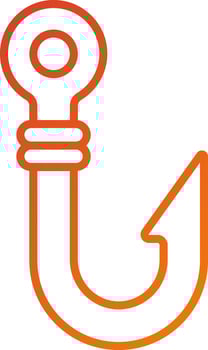 Fish Hook Icon Style vector