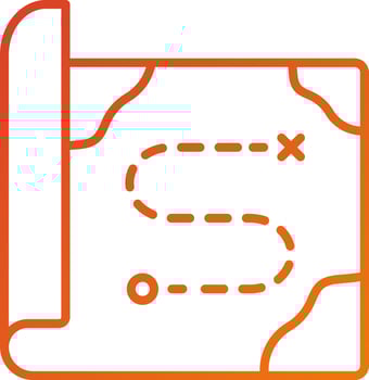 Treasure Map Icon Style vector