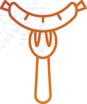 Sausage on Fork Icon Style vector