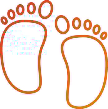 Baby Feet Icon Style vector