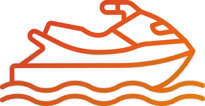 Jet Ski Icon Style vector