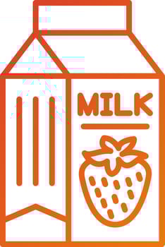 Strawberry Milk Icon Style vector
