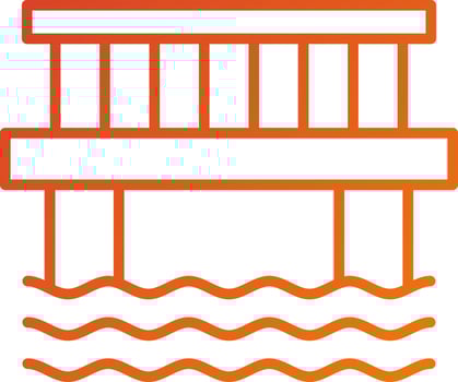 Water Bridge Icon Style vector