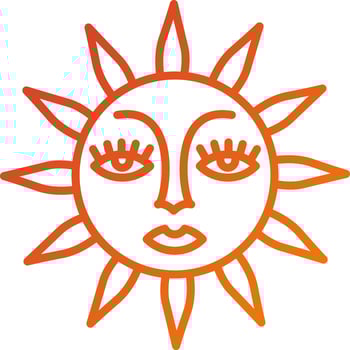 Sun with Face Icon Style vector