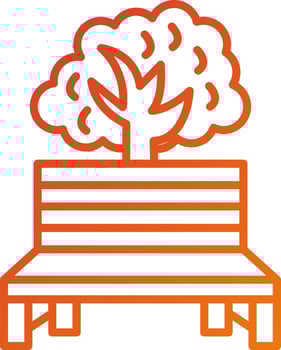 Autumn Bench Icon Style vector