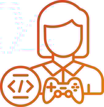 Game Developer Female Icon Style vector