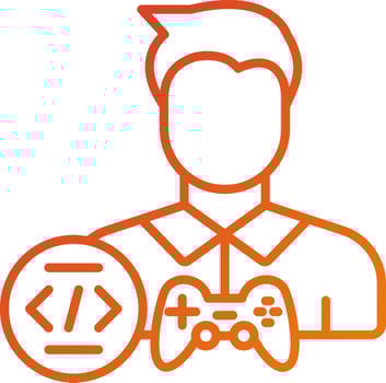 Game Developer Male Icon Style vector