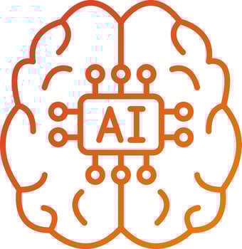 Brain Chip Icon Style vector
