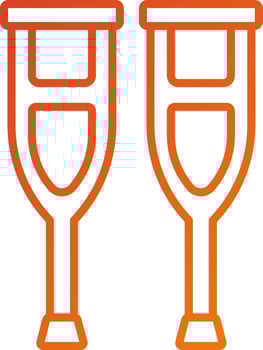 Crutches Icon Style vector