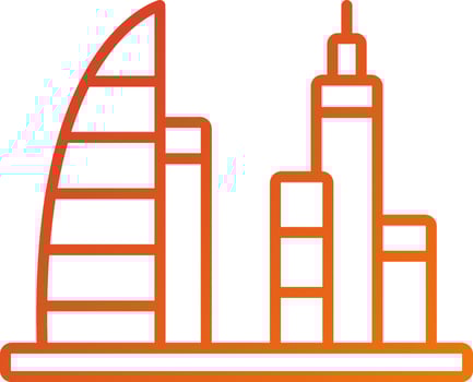 Dubai Scenery Icon Style vector