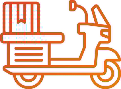 Delivery On Bike Icon Style vector