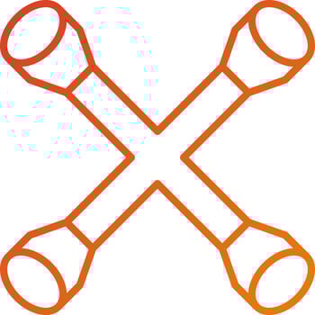 Cross Wrench Icon Style vector