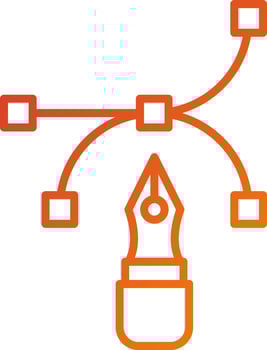 Arch Point And Pen Icon Style vector