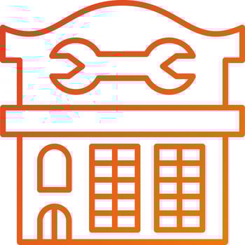 Mechanic Shop Icon Style vector