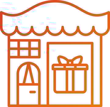 Gift Shop Icon Style vector
