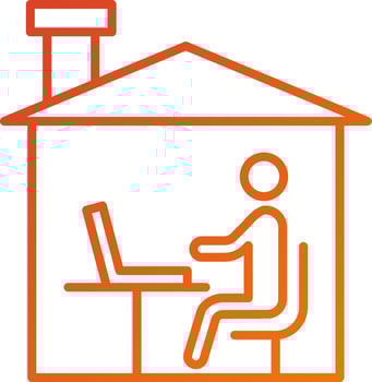 Working at Home Icon Style vector