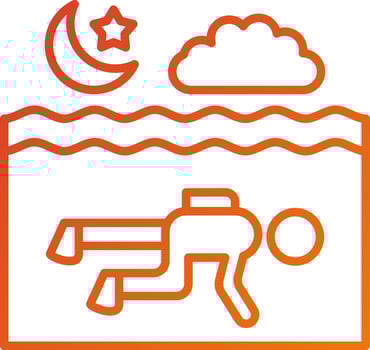 Night Diving Icon Style vector