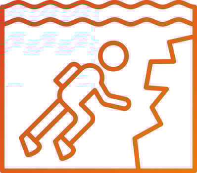 Wall Diving Icon Style vector