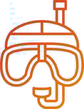Mask and Snorkel Icon Style vector
