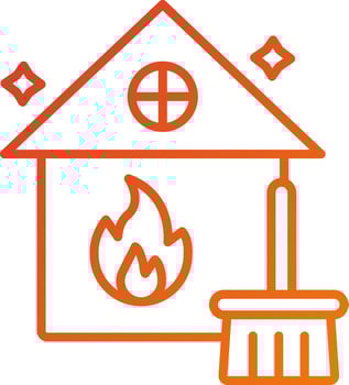 Fire Damage Cleaning Icon Style vector