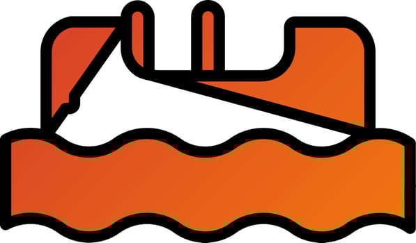 Log Flume Icon Style vector