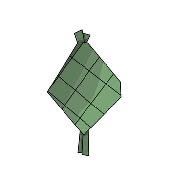 ketupat icon with modern flat style, ketupat design, ramadan and eid food vector