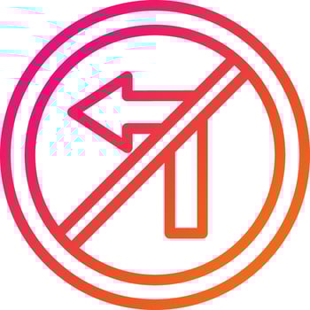 No turn left Vector Icon Design Illustration