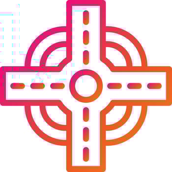 Road intersection Vector Icon Design Illustration