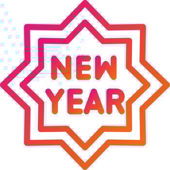 New Year Vector Icon Design Illustration