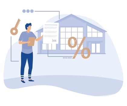 Private and commercial property market concept,Real estate agency, property value, flat vector modern illustration