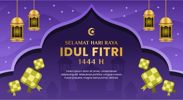 Eid al-fitr illustration hari raya idul fitri background vector