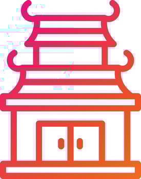 Chinese temple Vector Icon Design Illustration