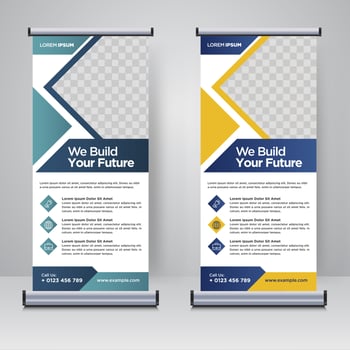 Corporate rollup or X banner design template vector