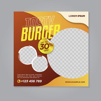 Restaurant food social media banner post design template vector