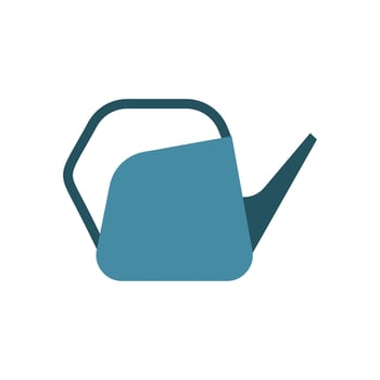 watering can flat design vector illustration. seasonal garden equipment tool. Vintage spring summer fall cartoon cute icon. Traditional retro flat sign