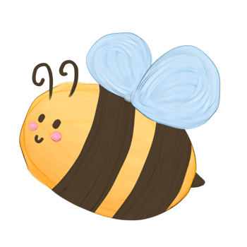 Cute honey bee stationary sticker oil painting png