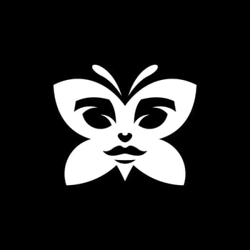 Butterfly woman face beauty creative logo vector
